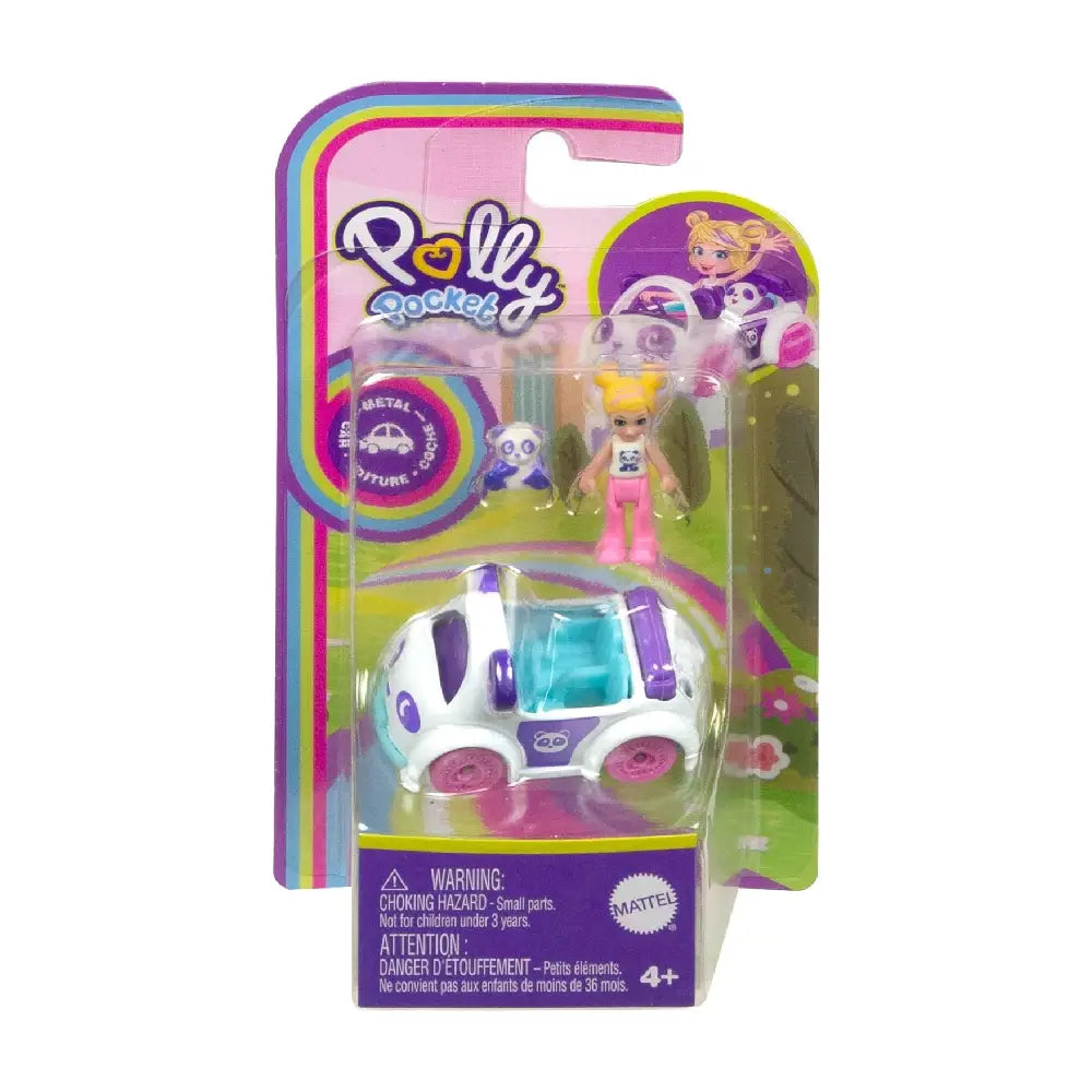 POLLY POCKET Doll & Vehicle PANDA CAR thumbnail