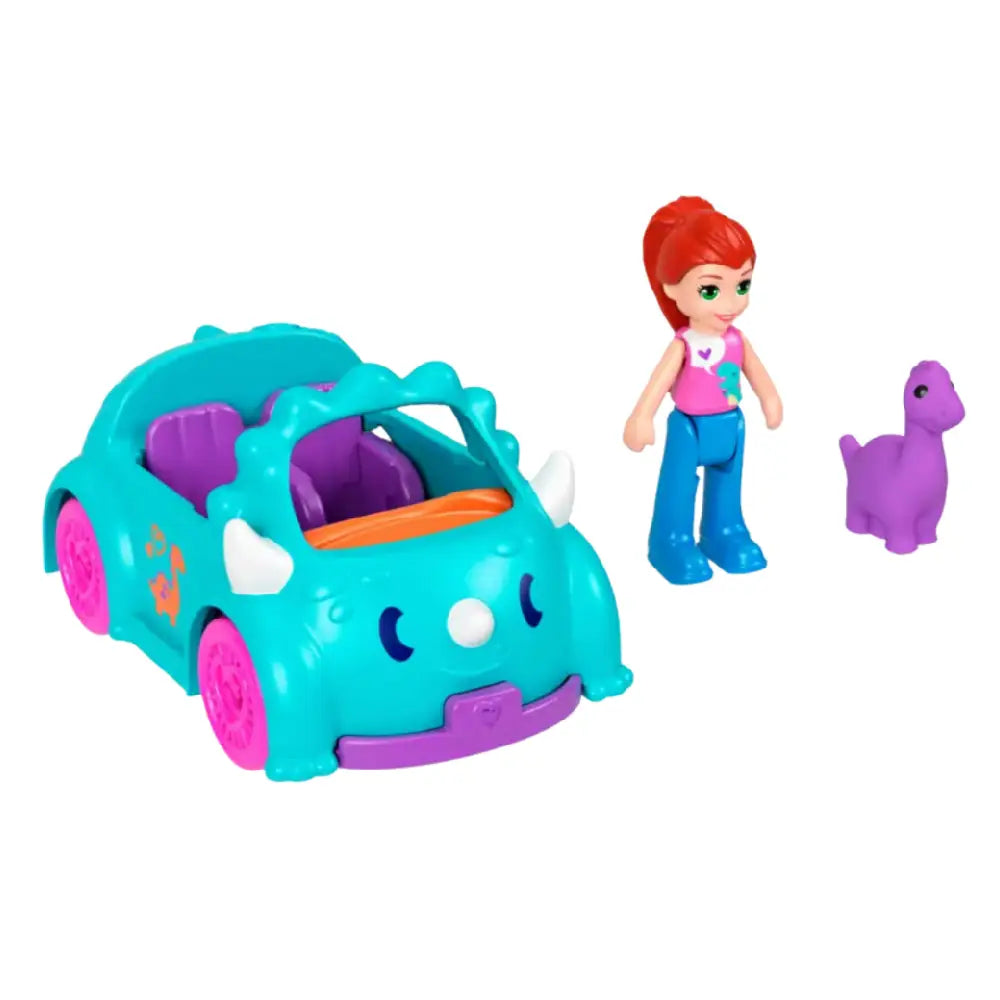 POLLY POCKET Doll & Vehicle and Pet Dino thumbnail