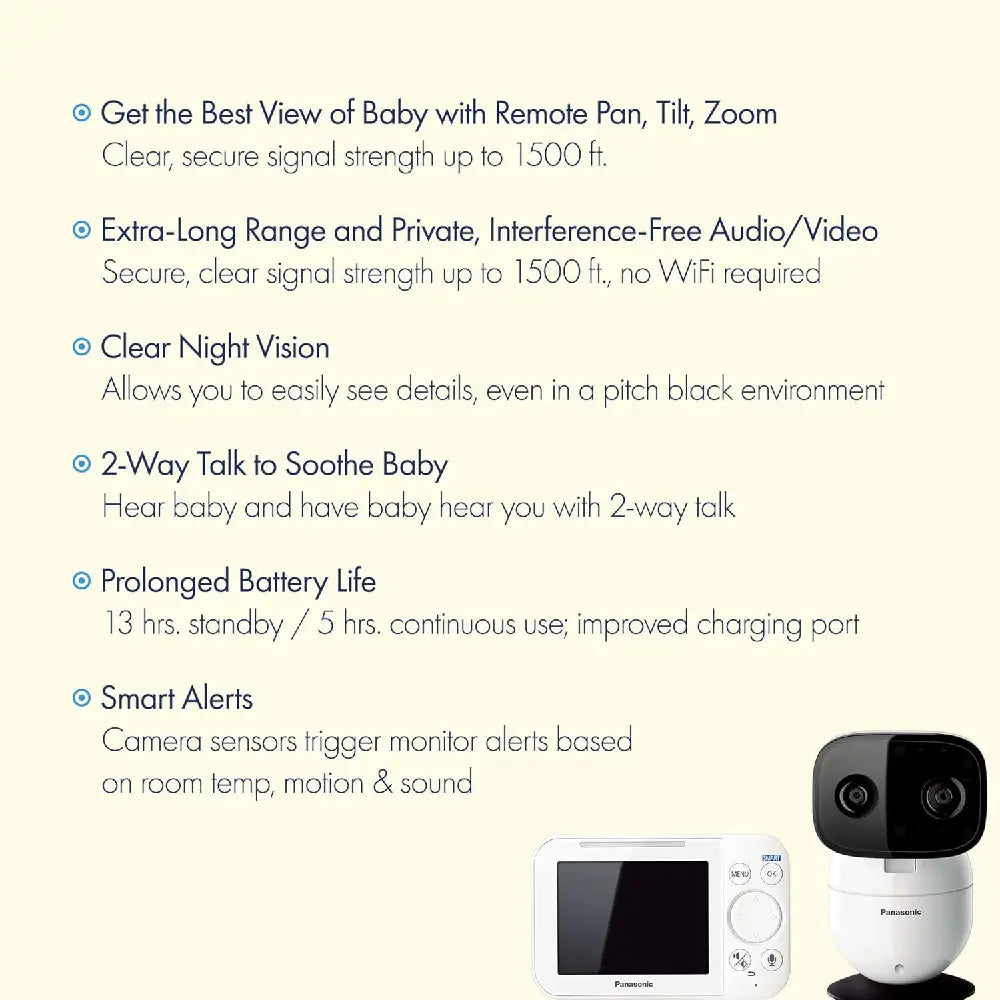 Panasonic Baby Monitor with Camera and Audio, White thumbnail