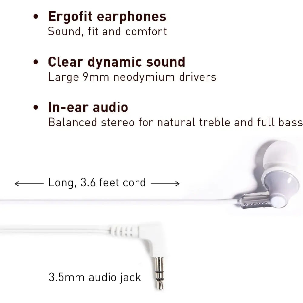 Panasonic Ergo-Fit In-Ear Earbud  Headphones SILVER RP-HJE120-S thumbnail