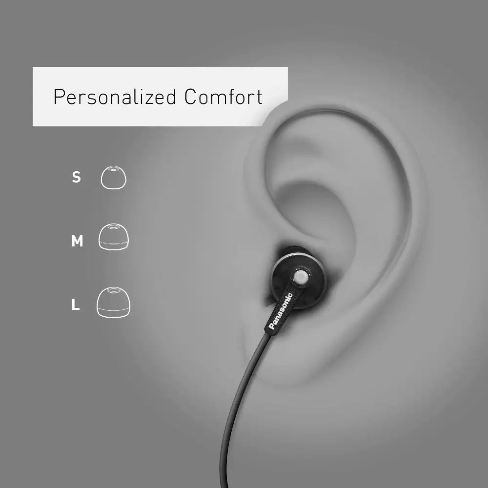 Panasonic In-Ear Earbud Headphones BLACK RP-HJE120 thumbnail