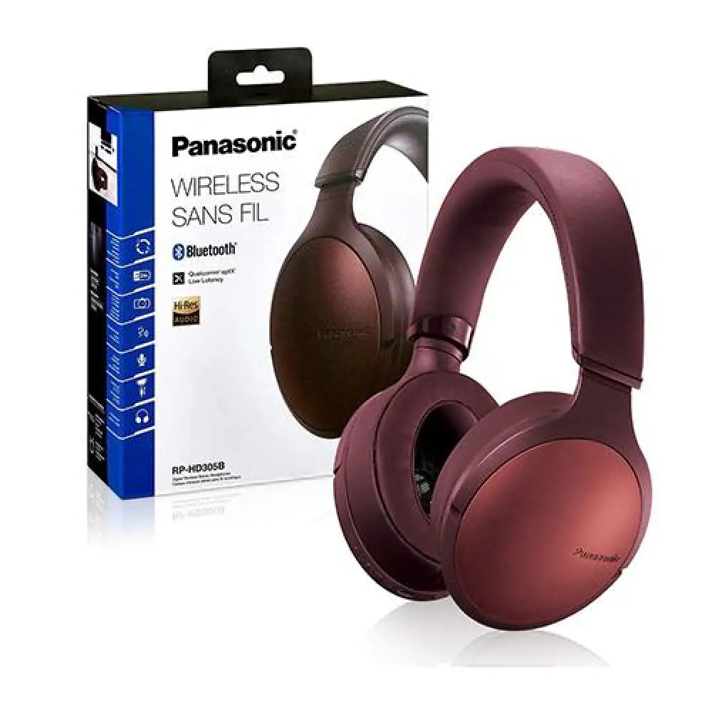 Panasonic Wireless Bluetooth Headphones RED RP-HD305BPPT thumbnail