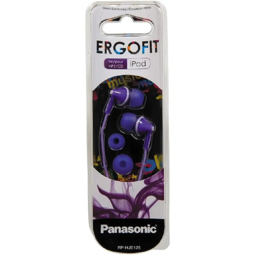 Panasonic Ergofit In-Ear Headphones Purple RP-HJE125-PP thumbnail