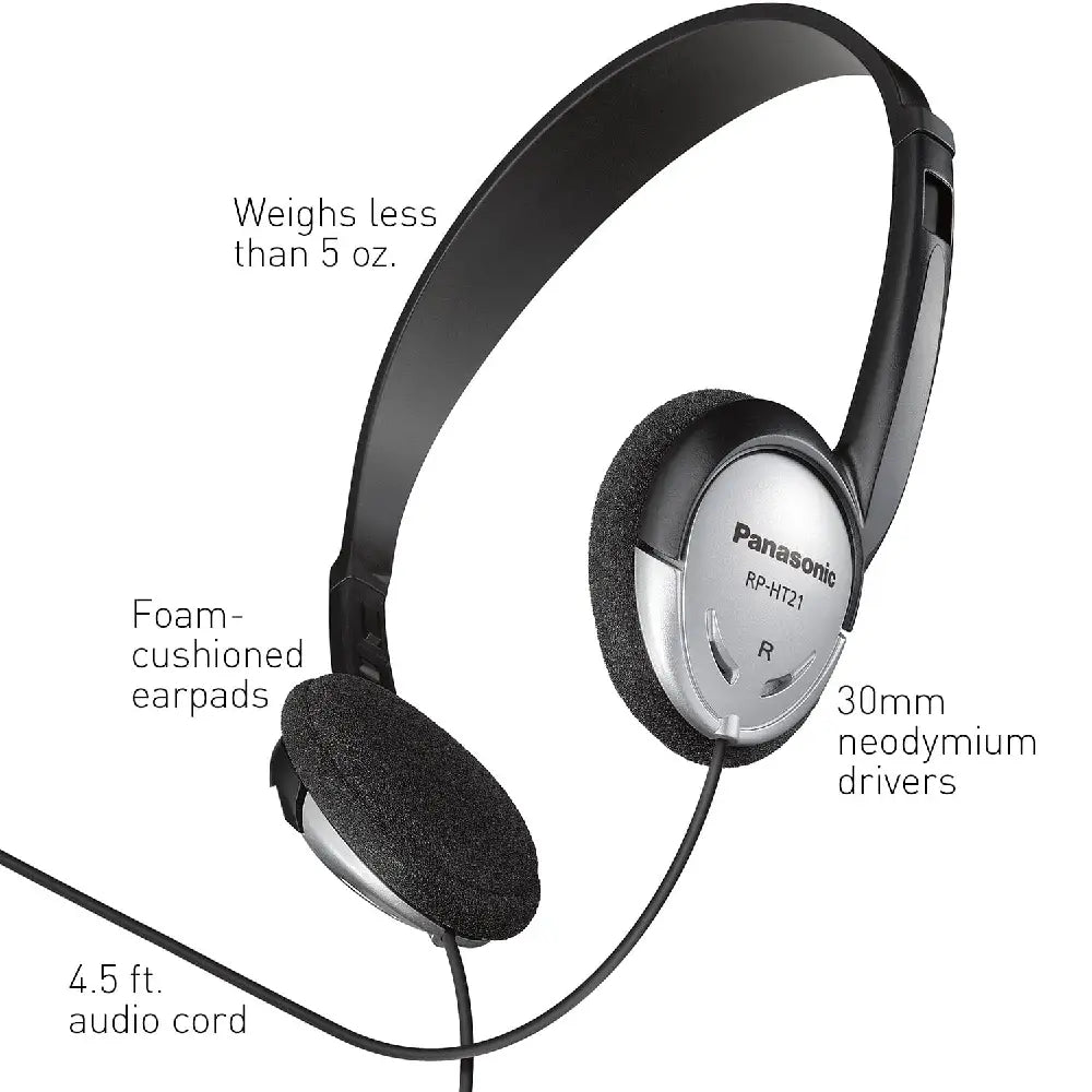 Panasonic RP-HT21 Lightweight Headphone, Wired 5 PACK thumbnail