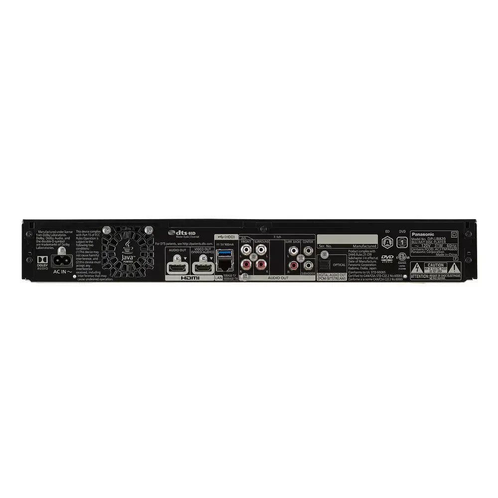 Panasonic Streaming 4K Blu Ray Player DP-UB820-K thumbnail