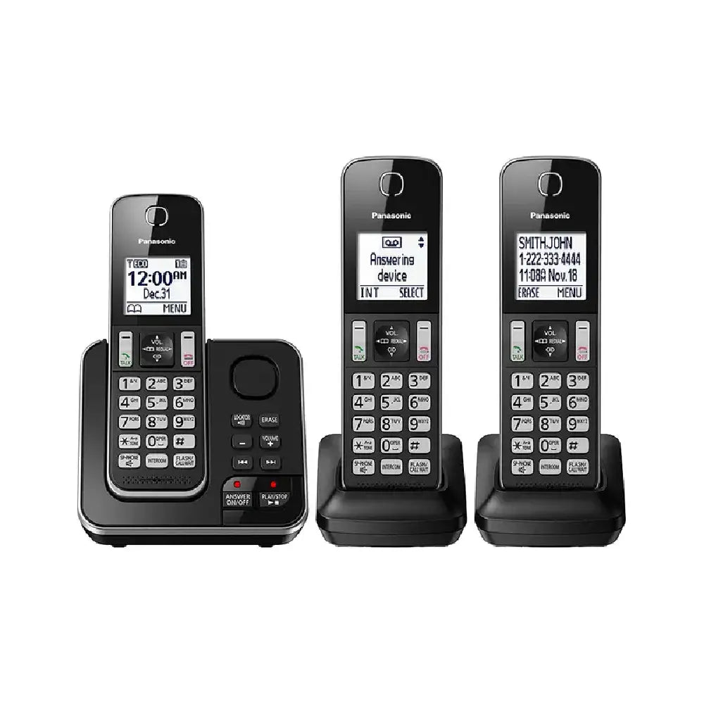 Panasonic Dect 6.0 Expandable Digital Cordless Answering System, 3-Handset Kxtgd393b, thumbnail