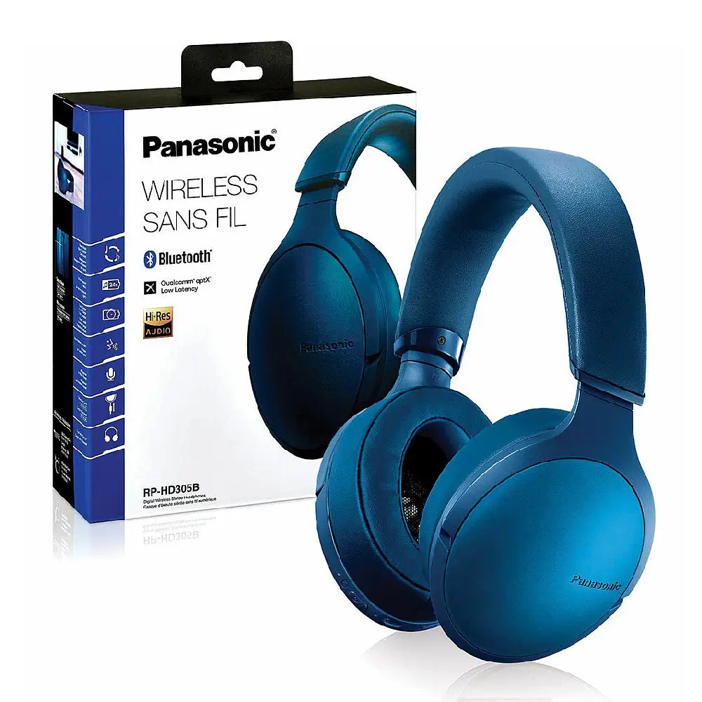 Panasonic Wireless Bluetooth Headphones Blue RP-HD305BPPA thumbnail