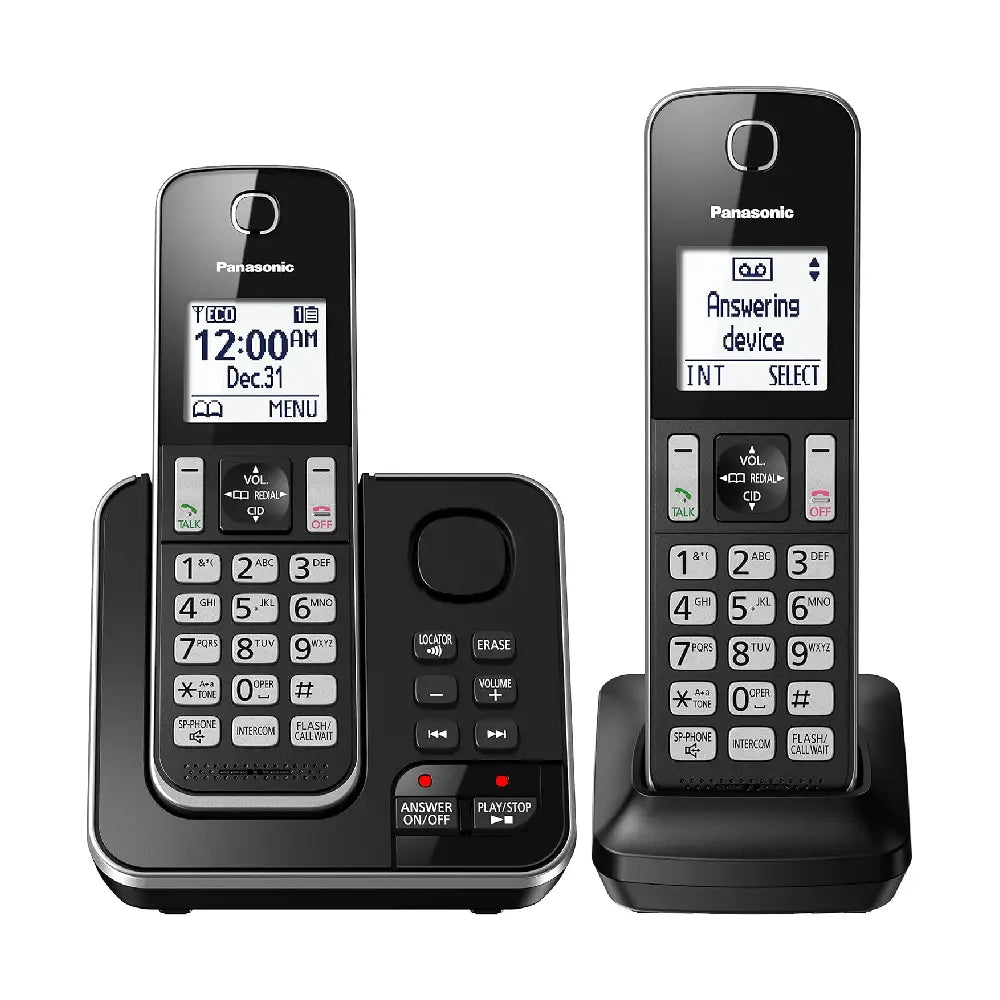 Panasonic kxtgd392b dect 6.0 expandable digital cordless answering system 2-handset, 2.4 thumbnail