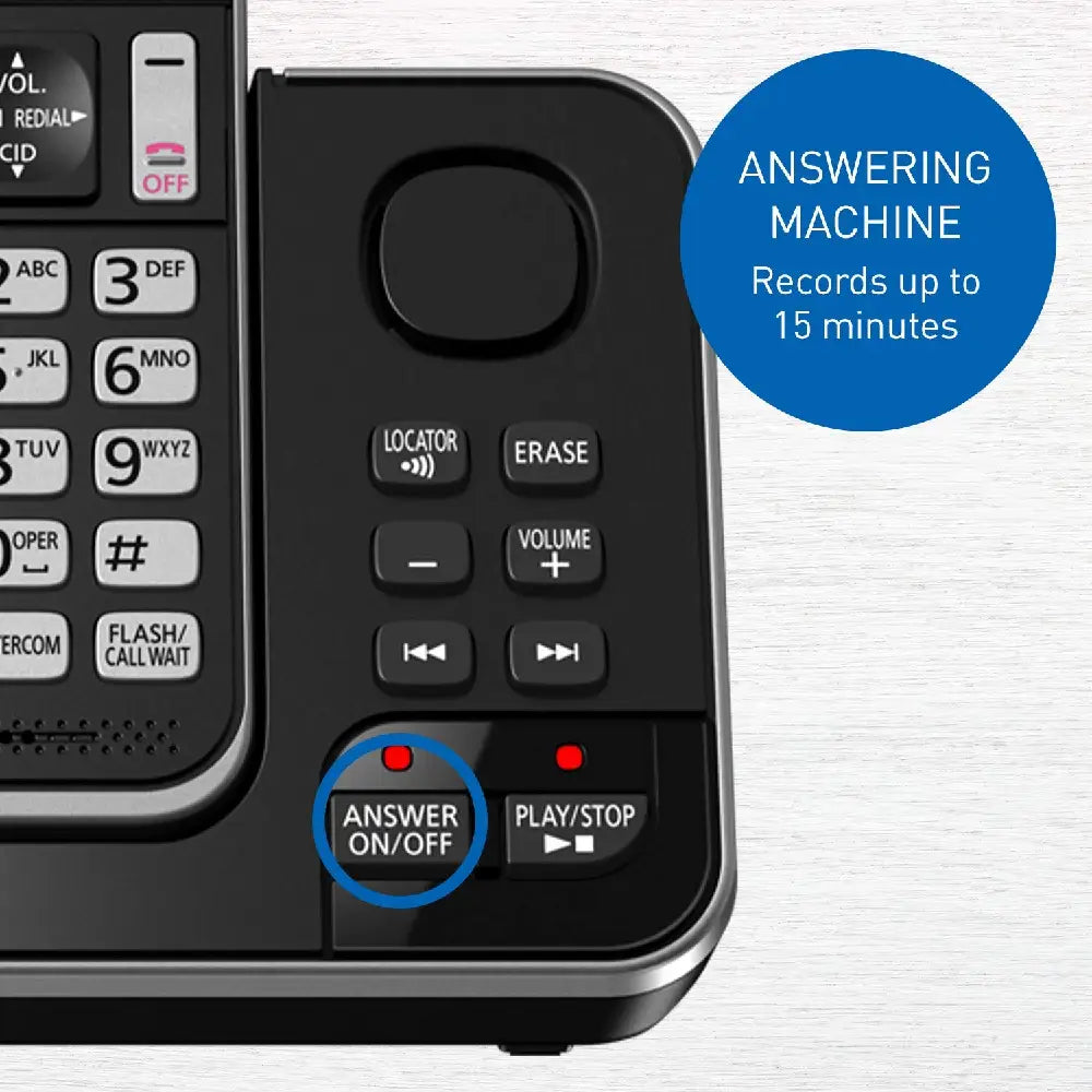 Panasonic kxtgd392b dect 6.0 expandable digital cordless answering system 2-handset, 2.4 thumbnail