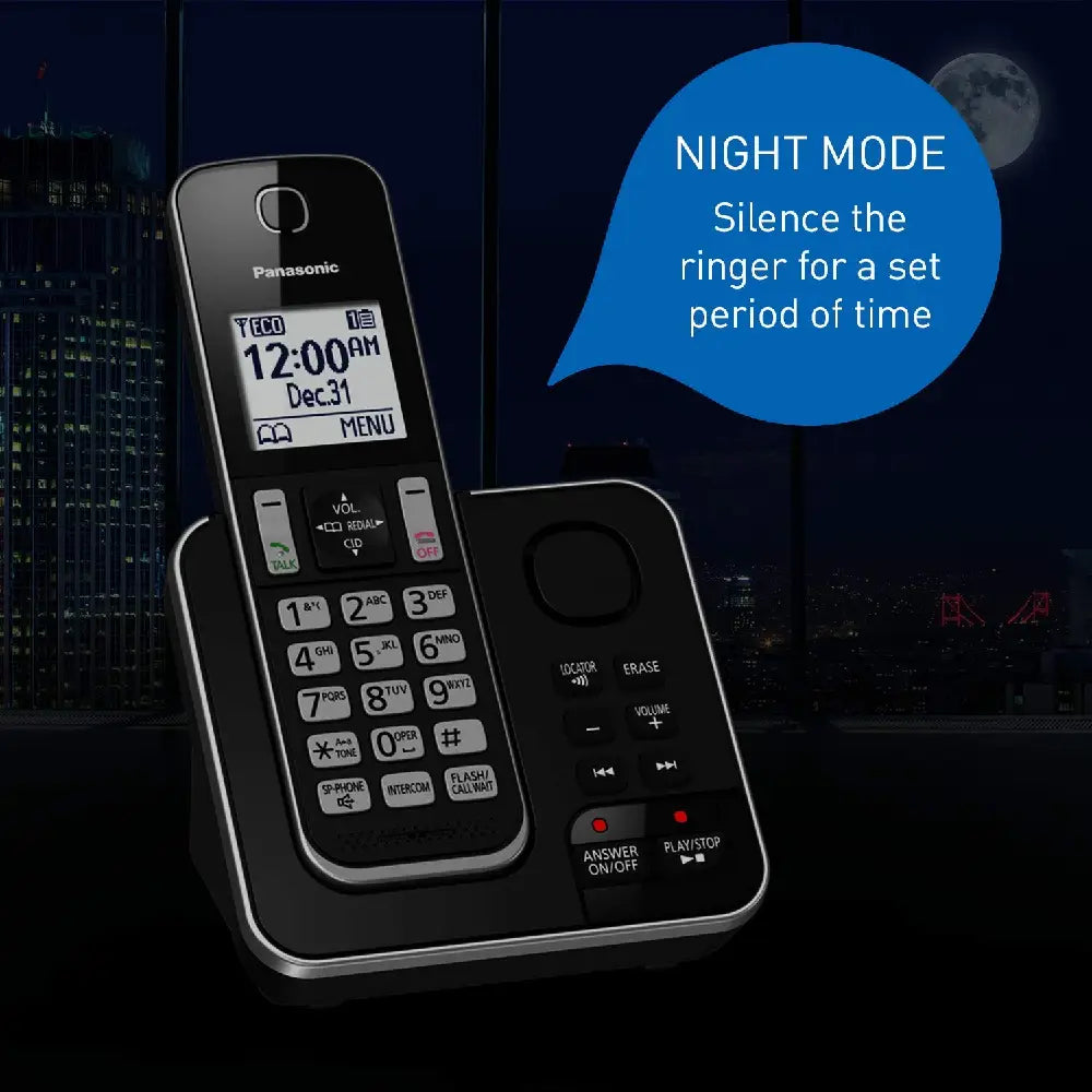 Panasonic kxtgd392b dect 6.0 expandable digital cordless answering system 2-handset, 2.4 thumbnail