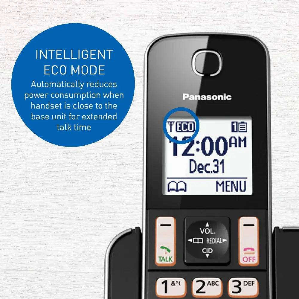 Panasonic kxtgd392b dect 6.0 expandable digital cordless answering system 2-handset, 2.4 thumbnail