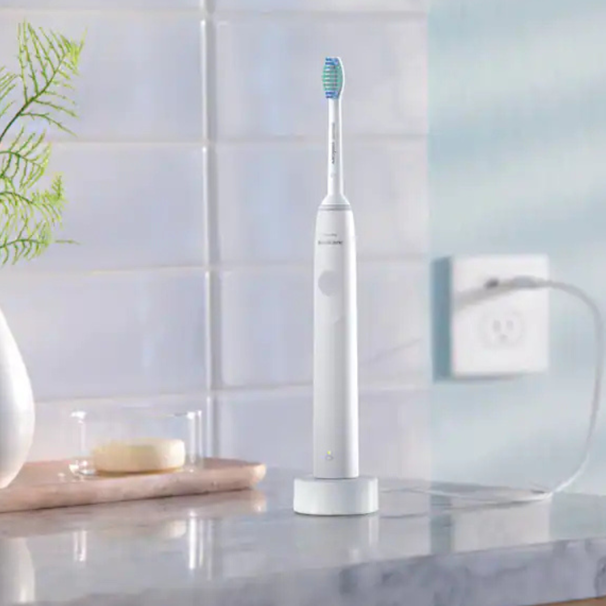 PHILIPS Sonicare 1100 Power Toothbrush, Rechargeable Electric Toothbrush in White Grey with Long-Lasting Battery and Gentle, Effective Plaque Removal thumbnail