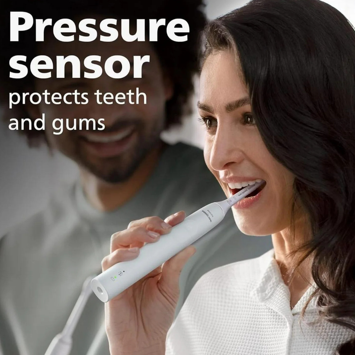 Philips Sonicare 4100 Power Toothbrush, Rechargeable Electric Toothbrush with Pressure Sensor in White, Advanced Plaque Removal and Gentle Cleaning thumbnail