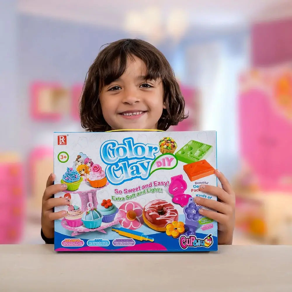 Play Baby Toys DIY Super Soft Clay Collection, Fast Food Series - Cupcake And Doughnut Set - So Yummy And Sweet thumbnail