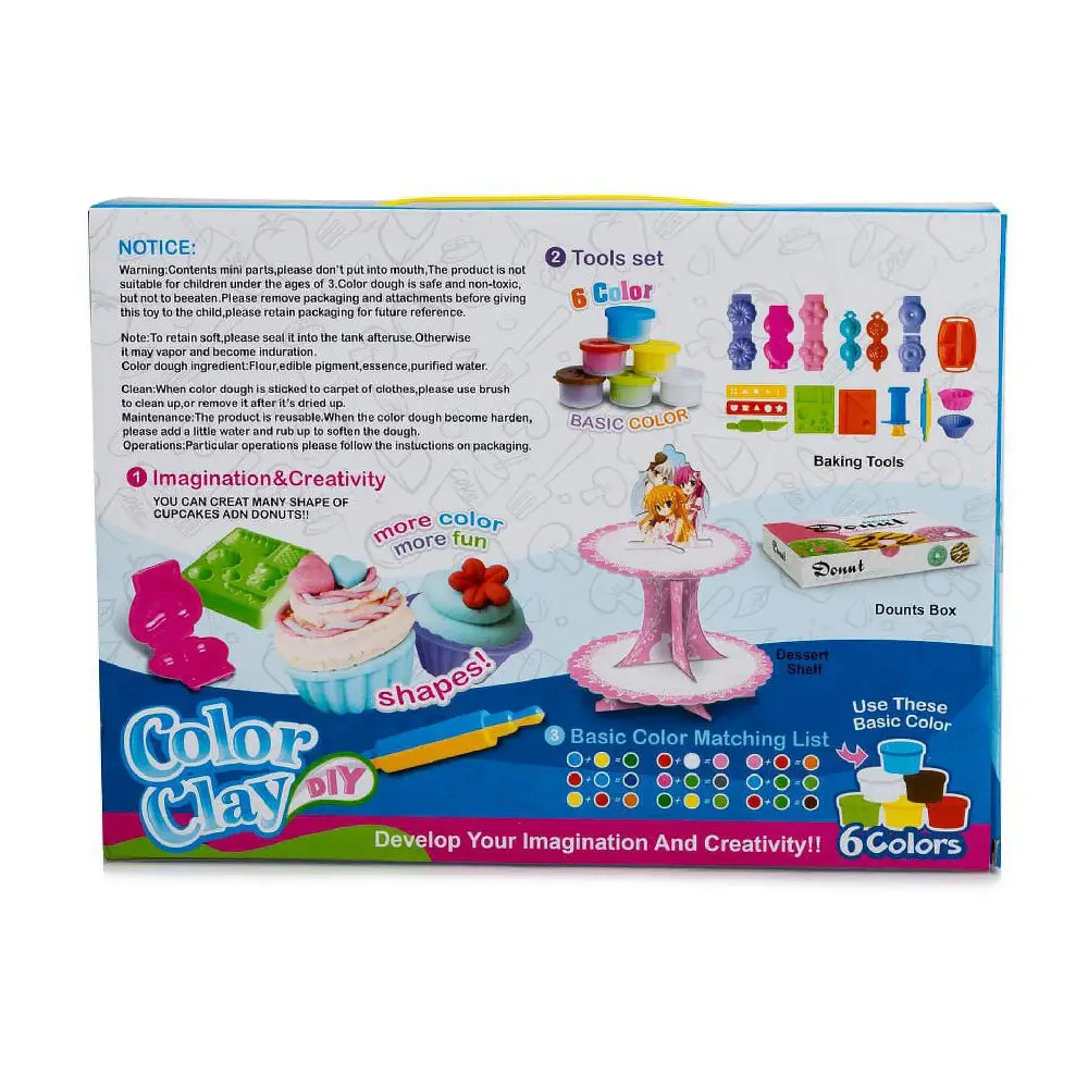 Play Baby Toys DIY Super Soft Clay Collection, Fast Food Series - Cupcake And Doughnut Set - So Yummy And Sweet thumbnail