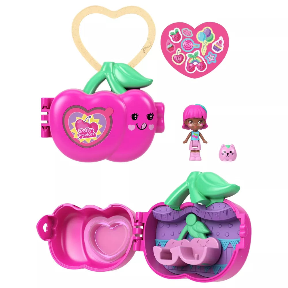 Polly Pocket Fruit Friend Reveal Surprise Cherries Mini Toy Playset