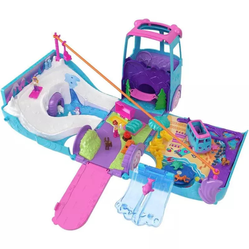 Polly Pocket Pet Mobile Adventure Playset with Micro Dolls & Transforming Camper Van, Pets & Toy Car thumbnail
