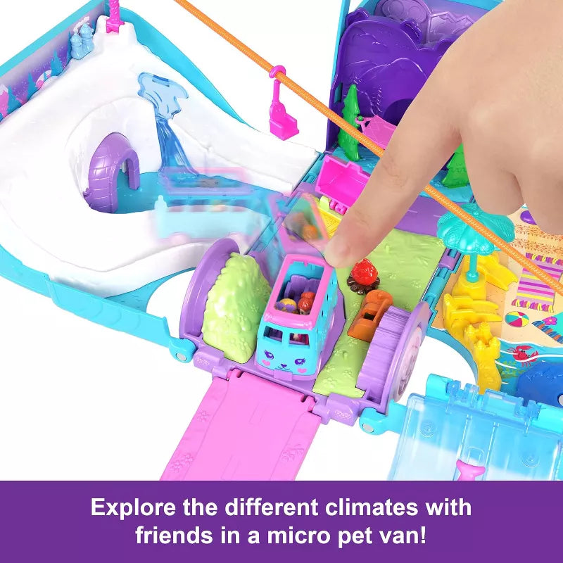 Polly Pocket Pet Mobile Adventure Playset with Micro Dolls & Transforming Camper Van, Pets & Toy Car thumbnail