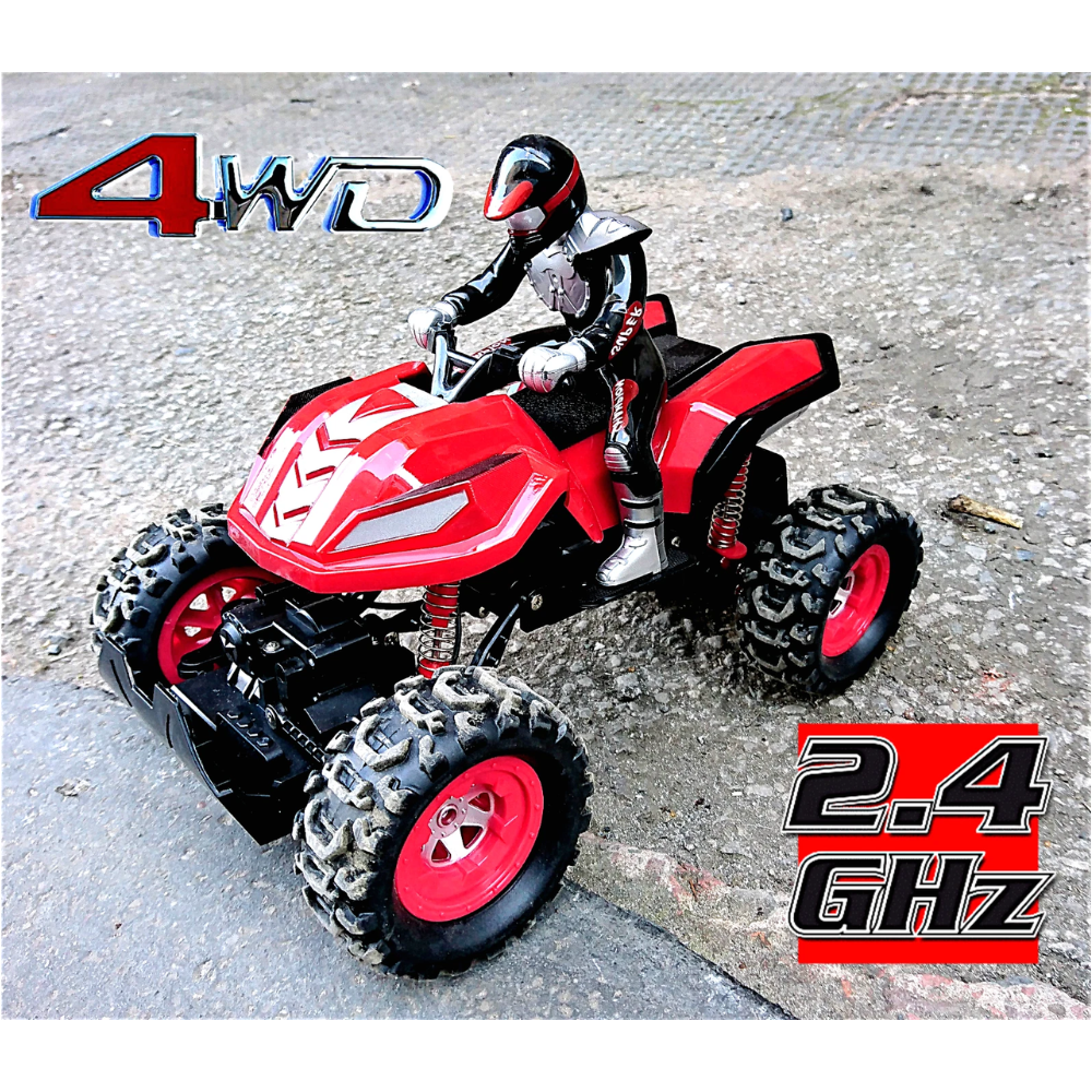 Remote Off Road Quad Bike ATV 4WD Rally Car 1:12 Scale Channel RC 2.4 GHz Radio thumbnail