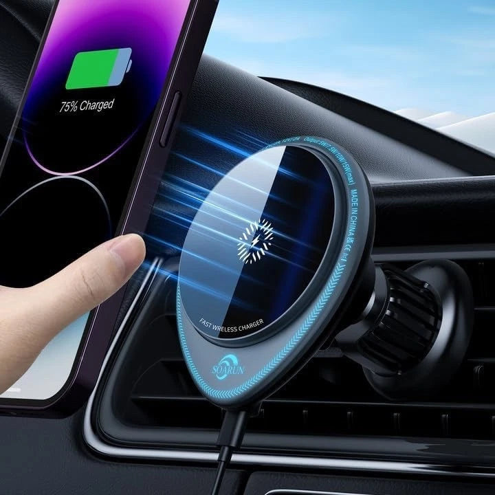 SOARUN 15W Mag-Safe Car Mount Charger – Magnetic Fast Wireless Car Charger for iPhone thumbnail