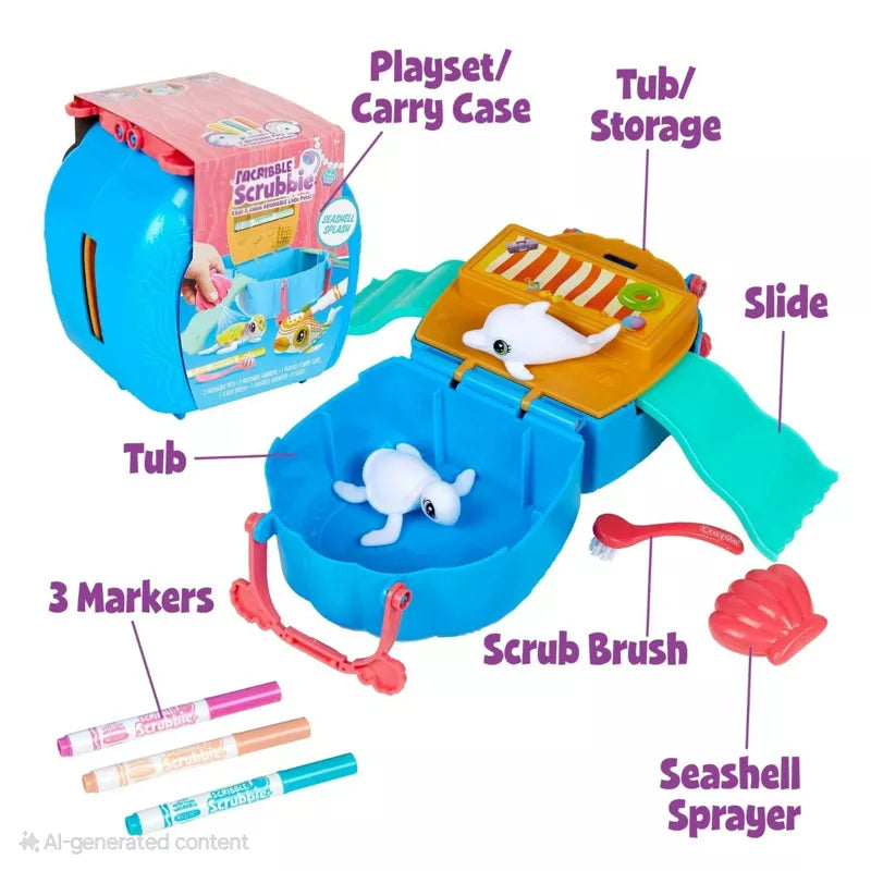 Scribble Scrubbie Pets, Ocean Animals Playset Color & Wash Creative Toy, Gift for Kids thumbnail