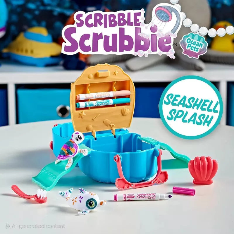 Scribble Scrubbie Pets, Ocean Animals Playset Color & Wash Creative Toy, Gift for Kids thumbnail