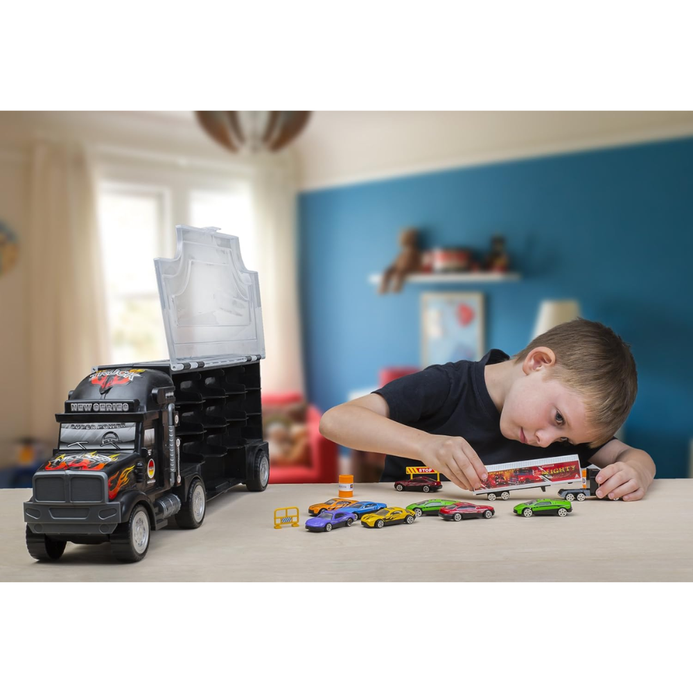 Super Mega Extra Large Tractor Trailer Car Collection Case Carrier Transport. The Big Daddy Super Mega Extra-Large Tractor Trailer Car Collection Case Carrier Transport Toy Truck is a dream come true for kids and a relief for parents! BD-BF871238 thumbnail