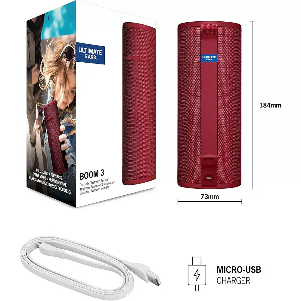 Ultimate Ears Boom 3 Wireless Speaker - Sunset Red 984-001352 thumbnail