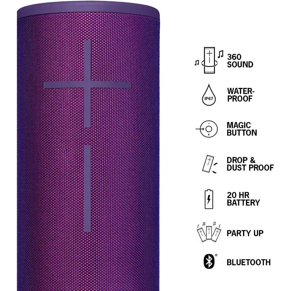 Ultimate Ears Logitech MEGABOOM 3 Portable Wireless Bluetooth Speaker - Ultraviolet Purple thumbnail