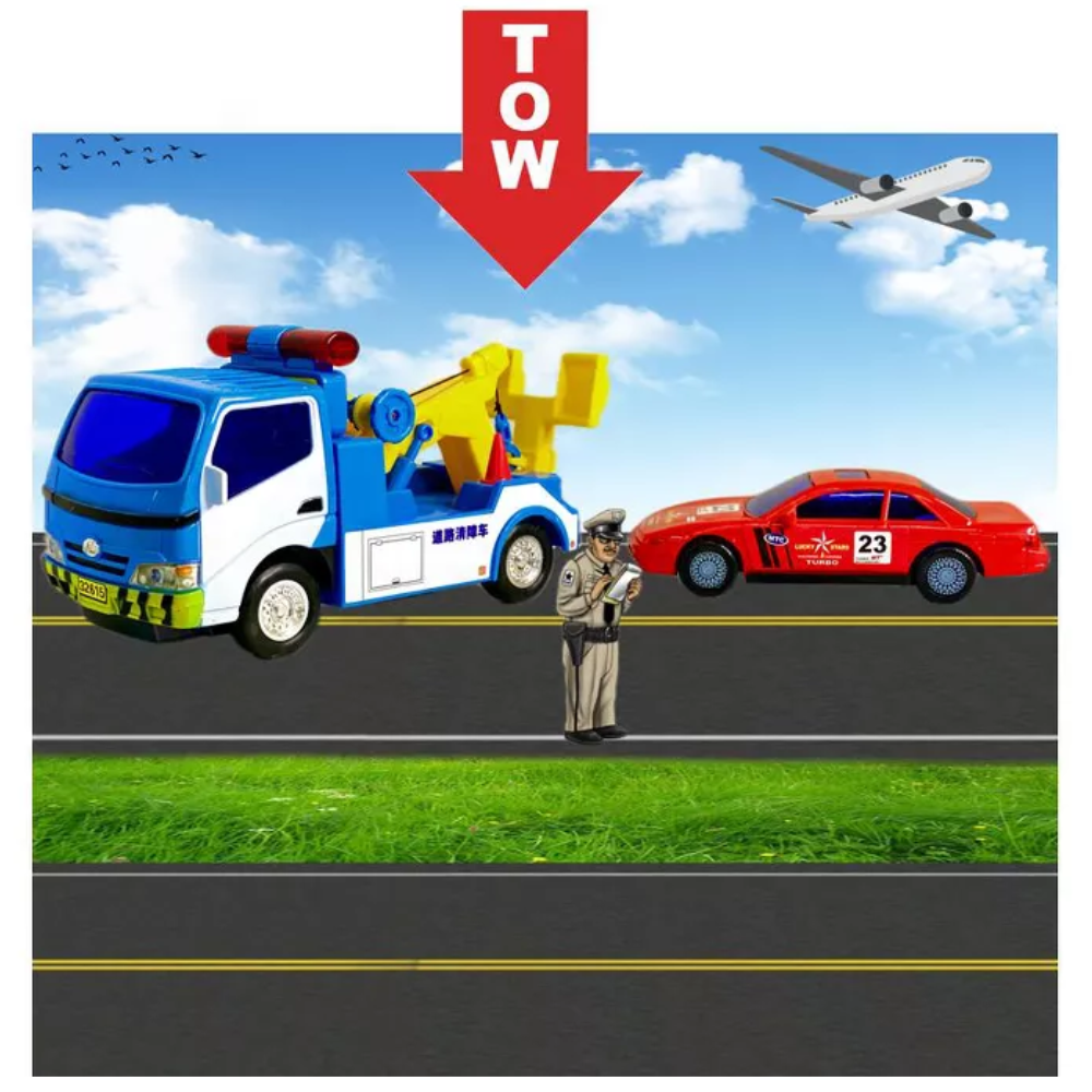 Big Daddy Police Wrecker Truck And Toy Car Combo Set Tow Truck. The Big Daddy Police Tow Truck is the perfect pick for kids who are fascinated by large trucks or love building a collection.  BD-32527 thumbnail