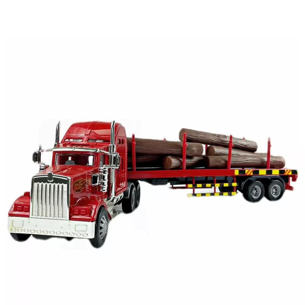Big Toy Truck Big Rig Heavy Duty Tractor Trailer Transport Series Lumber Truck Tractor Trailer. The perfect gift for young car enthusiasts, this toy truck is a must-have for every child's collection.  BD-32418 thumbnail