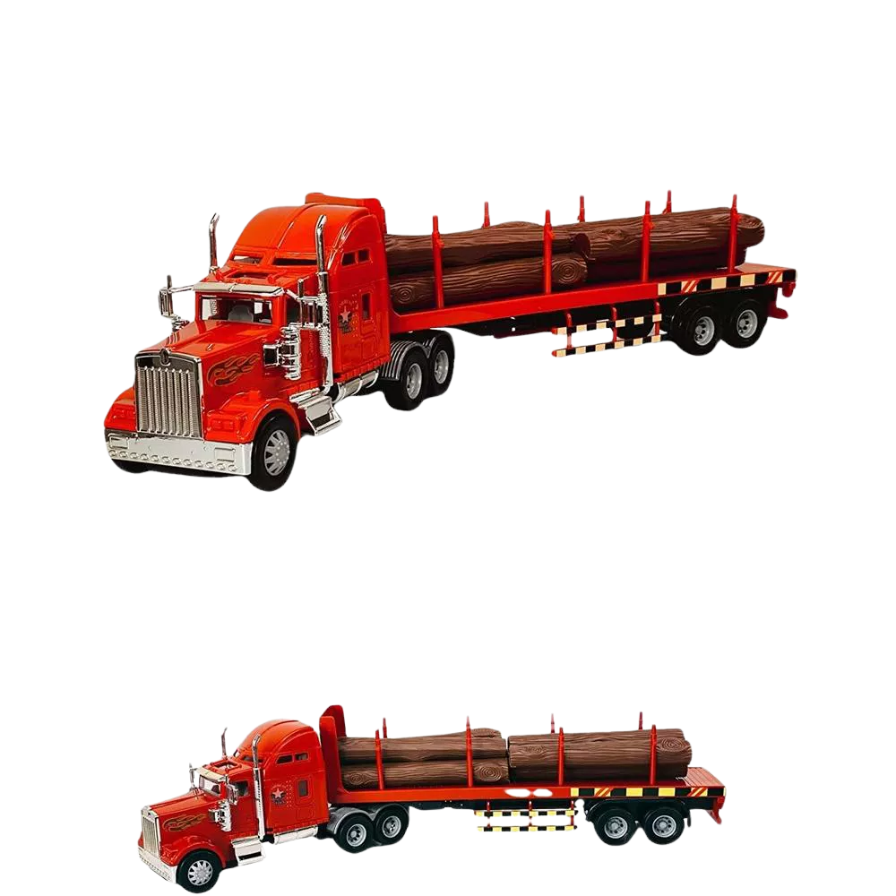 Big Toy Truck Big Rig Heavy Duty Tractor Trailer Transport Series Lumber Truck Tractor Trailer. The perfect gift for young car enthusiasts, this toy truck is a must-have for every child's collection.  BD-32418 thumbnail