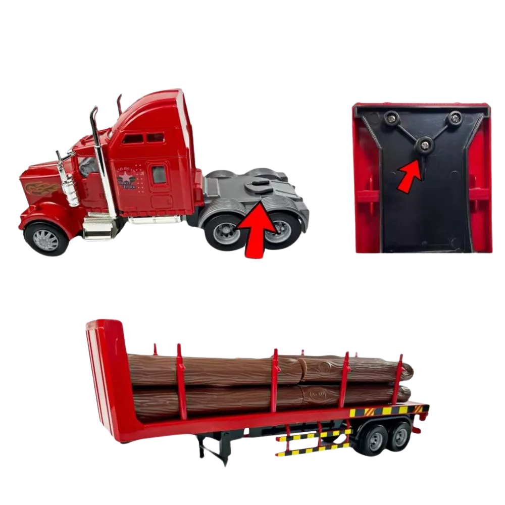 Big Toy Truck Big Rig Heavy Duty Tractor Trailer Transport Series Lumber Truck Tractor Trailer. The perfect gift for young car enthusiasts, this toy truck is a must-have for every child's collection.  BD-32418 thumbnail