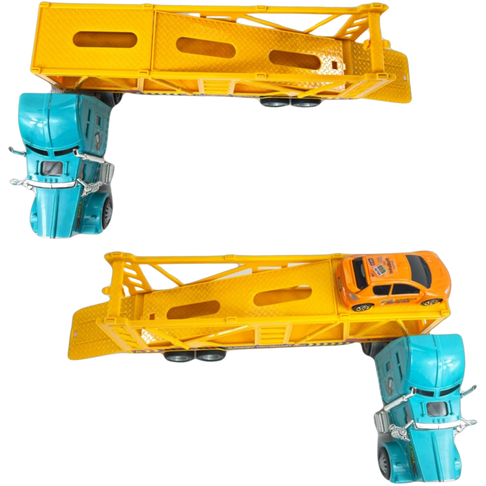 Big Daddy Big Rig Heavy Duty Tractor Trailer Transport Car Transport Toy Truck with 3 Cars. This carrier system blends eye-catching design with functional, interactive features—perfect for little race enthusiasts! BD-32416 thumbnail