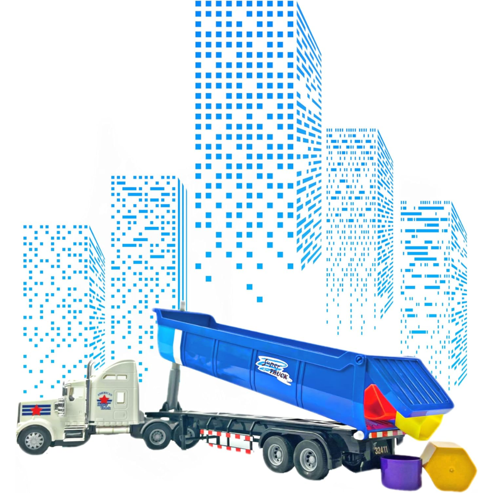 Big Daddy Big Rig Heavy Duty Tractor Trailer Transport Series Dump Truck Tractor Trailer Long Haul Dump Truck thumbnail