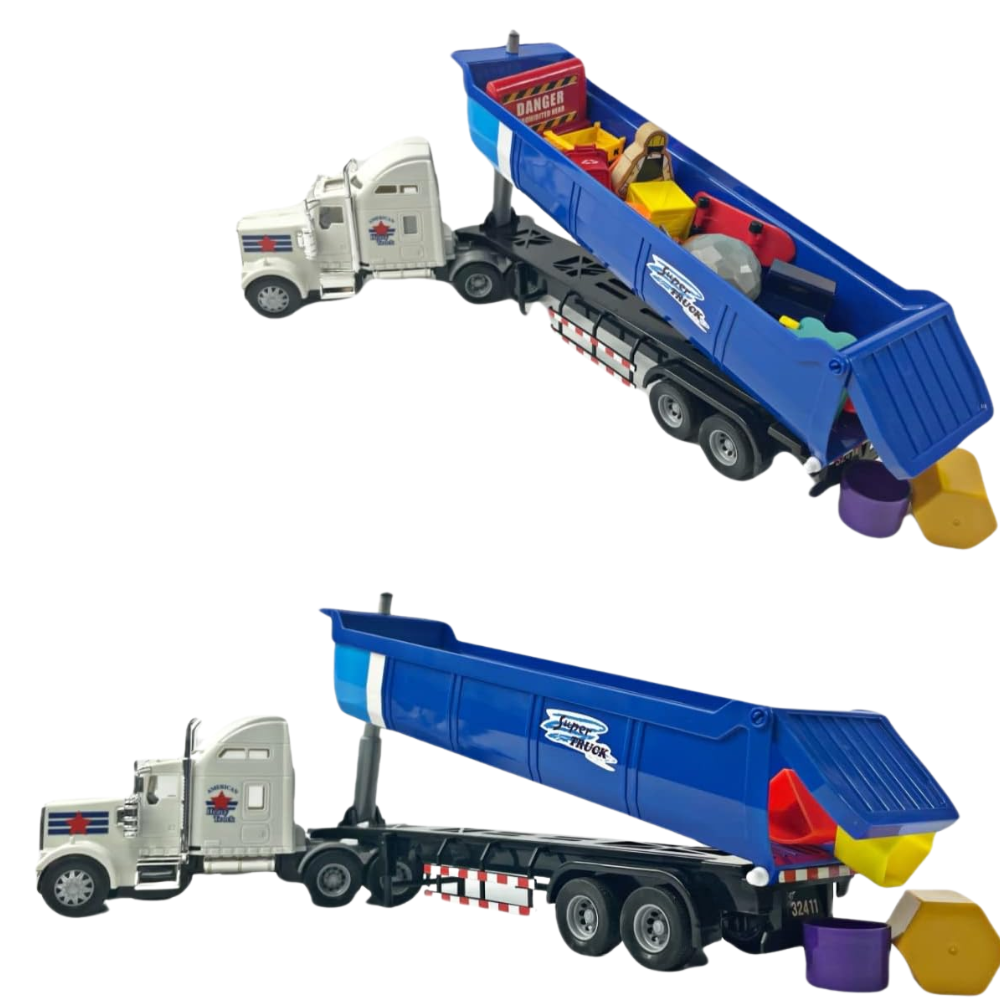 Big Daddy Big Rig Heavy Duty Tractor Trailer Transport Series Dump Truck Tractor Trailer Long Haul Dump Truck thumbnail