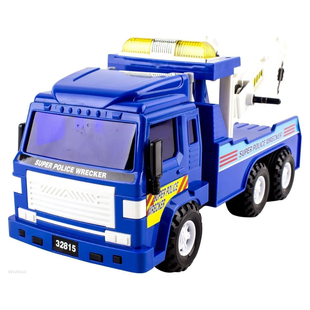 Big-Daddy Medium Duty Friction Powered Super Police Wrecker Tow Truck Blue. The Big-Daddy Let's Pretend Wrecker Tow Truck is the ultimate toy to fuel your child's imagination and bring creative play to life.  32815 thumbnail