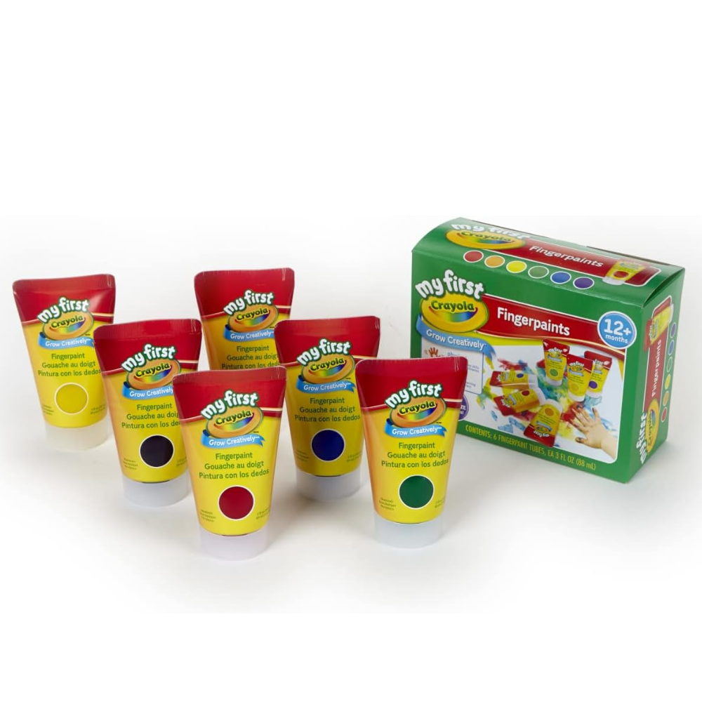 Crayola My First Crayola Fingerpaint Kit Art Tools 6 Different Colored Tubes Of Paint Washable Crayola. These washable paints are designed to rinse easily from skin and clothing, making cleanup simple and stress-free. 81-1429 thumbnail