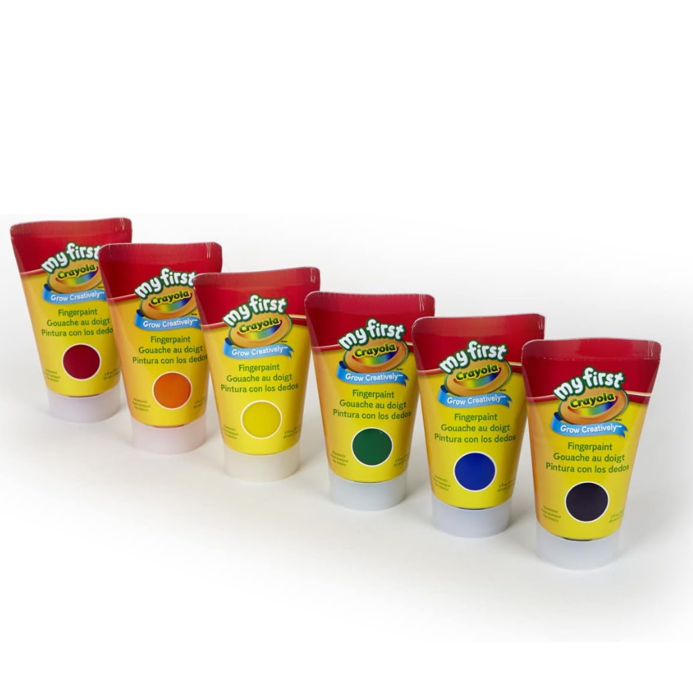 Crayola My First Crayola Fingerpaint Kit Art Tools 6 Different Colored Tubes Of Paint Washable Crayola. These washable paints are designed to rinse easily from skin and clothing, making cleanup simple and stress-free. 81-1429 thumbnail
