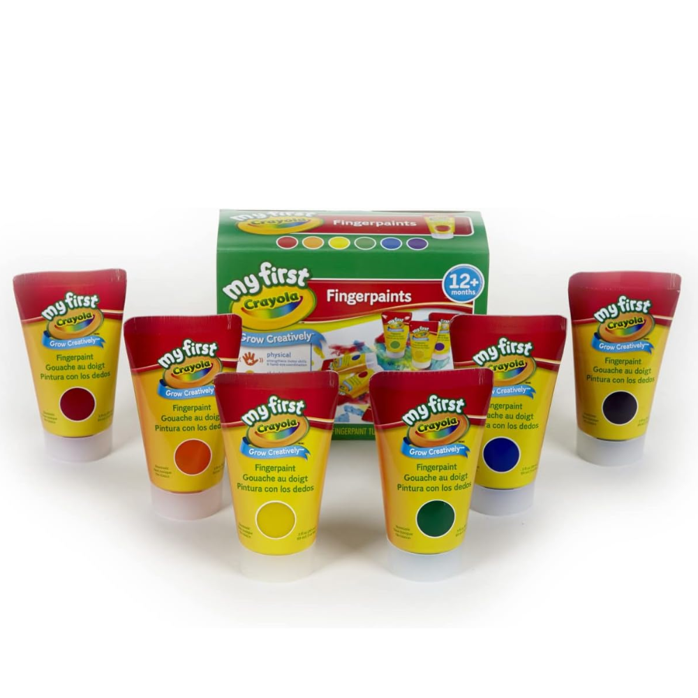 Crayola My First Crayola Fingerpaint Kit Art Tools 6 Different Colored Tubes Of Paint Washable Crayola. These washable paints are designed to rinse easily from skin and clothing, making cleanup simple and stress-free. 81-1429 thumbnail