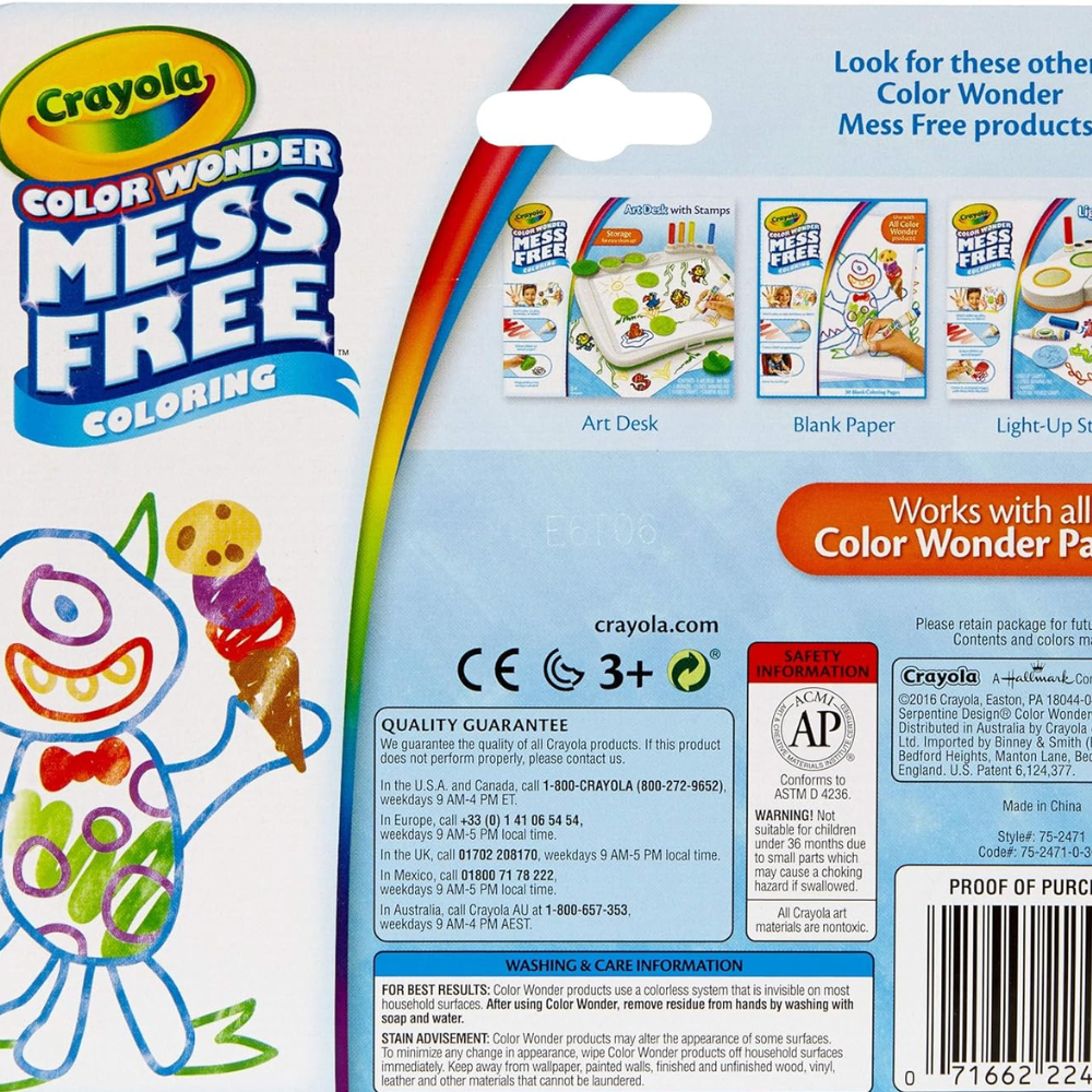 Crayola color wonder mess free coloring 10 classic markers 75-2471 thumbnail