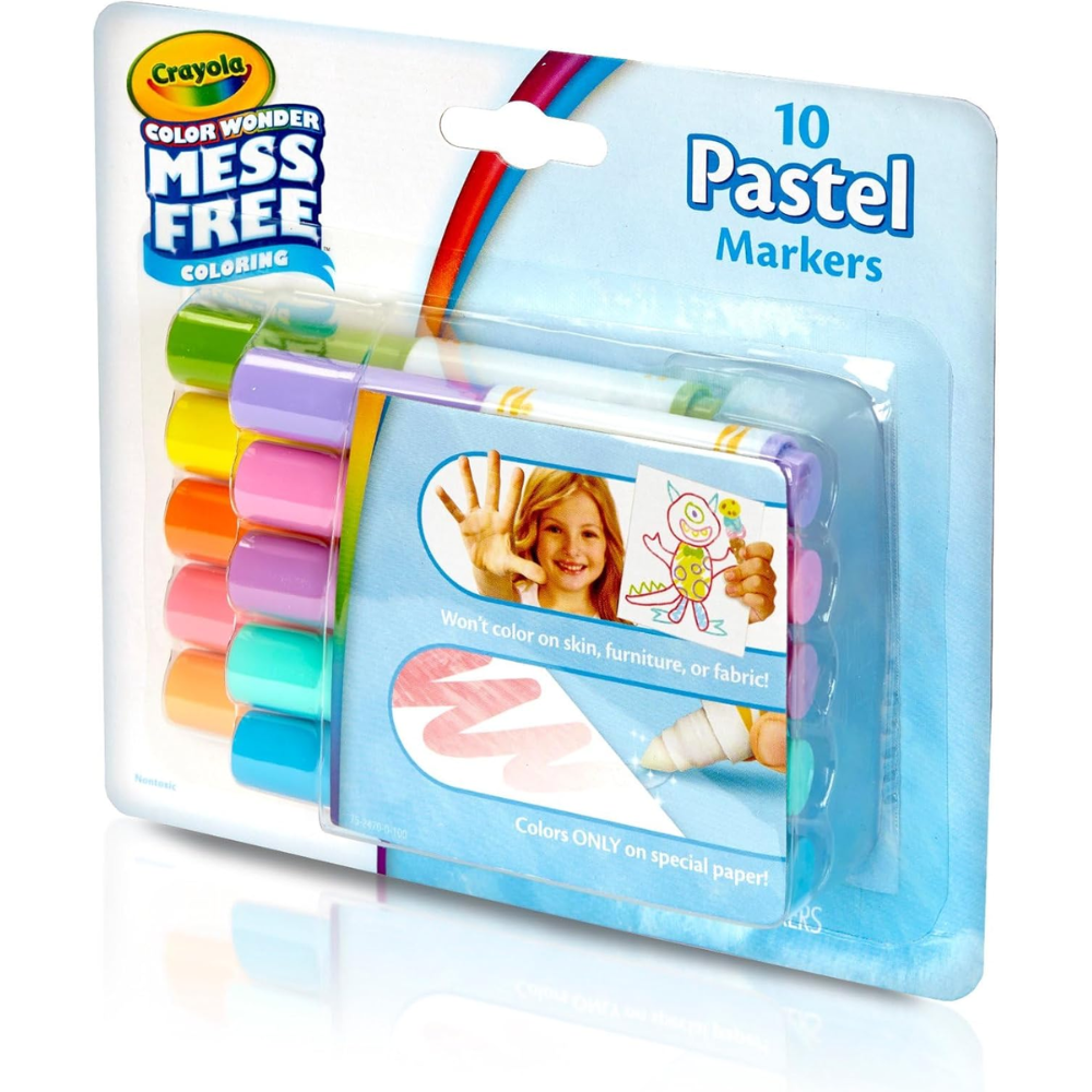 Crayola Color Wonder Mess Free 10 Pastel Markers 75-2470 thumbnail