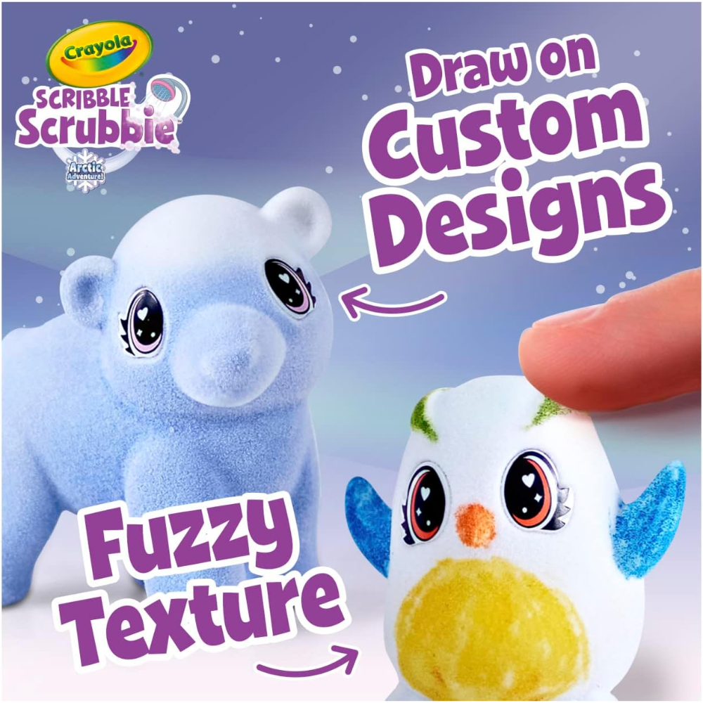 Crayola Scribble Scrubbie Pets Arctic Snow Explorer, Color & Wash Creative Toy. Watch as the pets change color when exposed to cold temperatures. Kids will love decorating and caring for these adorable animal toys. 74-7479 thumbnail