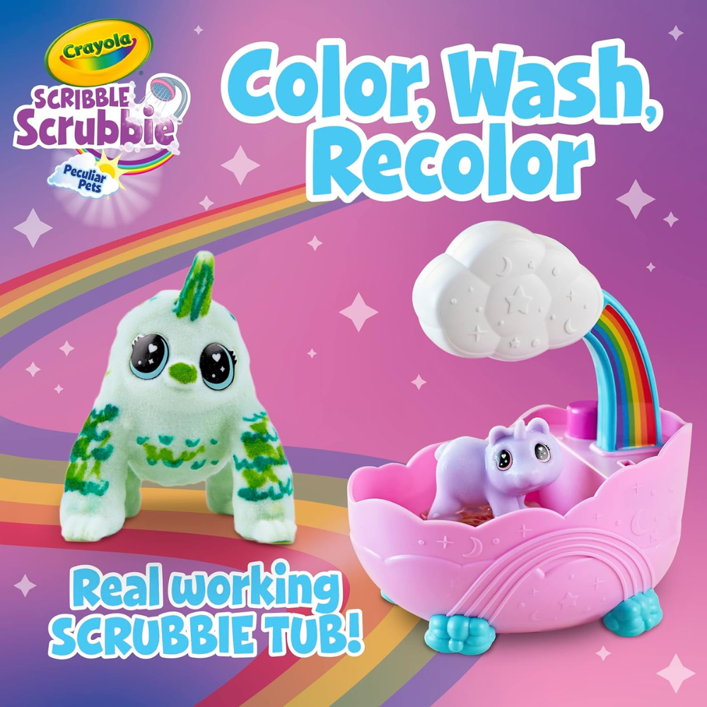 Crayola Scribble Scrubbie Peculiar Pets Rainbow Tub Set 74-7443 thumbnail