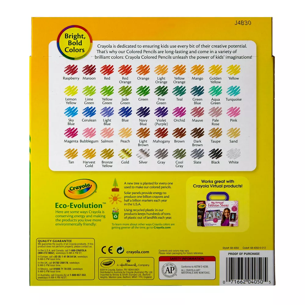 Crayola Long Coloured Colouring Pencils Pencil 50 68-4050 thumbnail