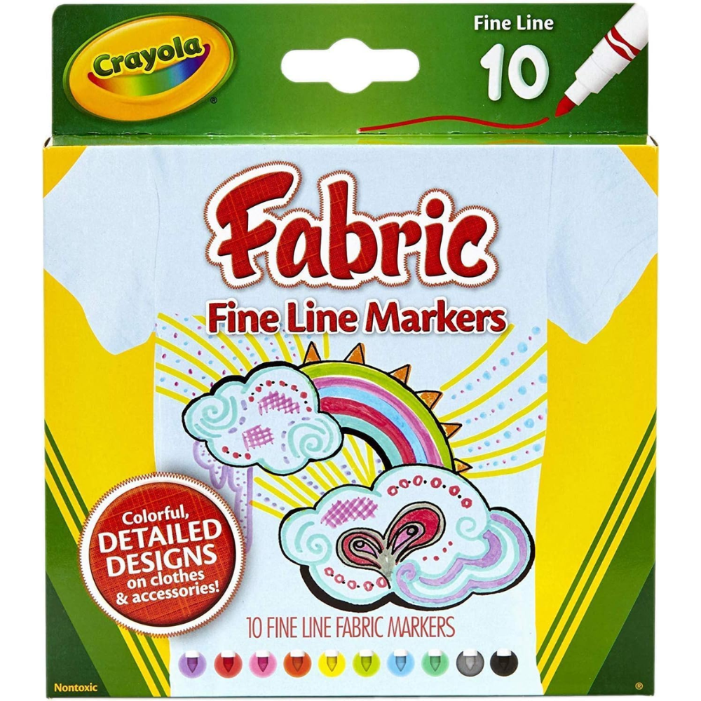 CRAYOLA  FABRIC MARKER SET FINE LINE MARKERS 58-8626 thumbnail