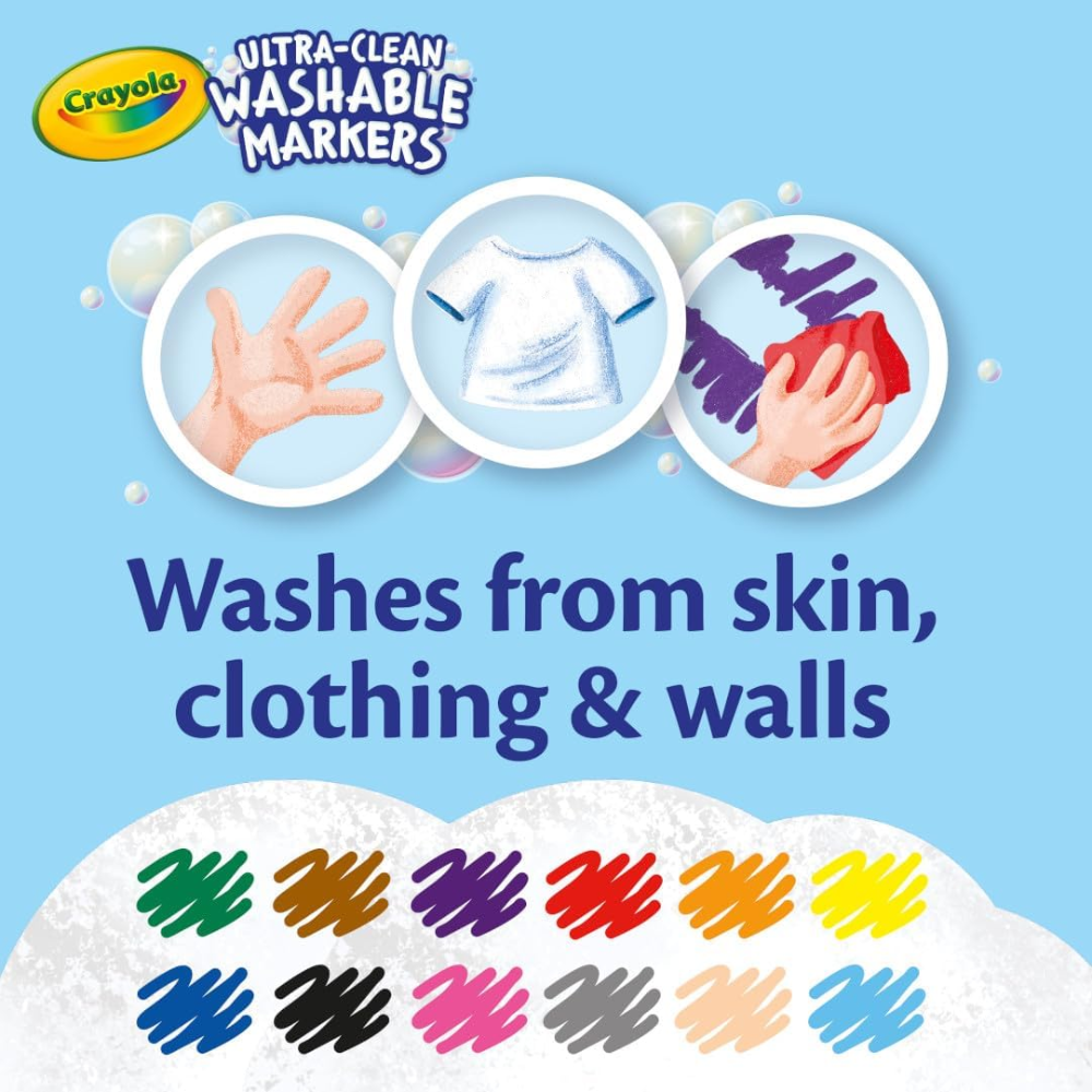 Crayola Ultra Clean Broadline Markers Set of 12 58-8329 thumbnail