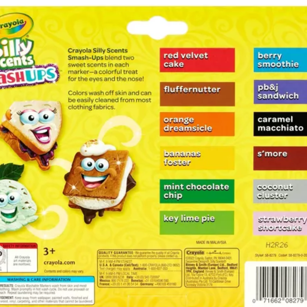 CRAYOLA Silly Scents Chisel Tip Washable Markers 12 58-8279 thumbnail