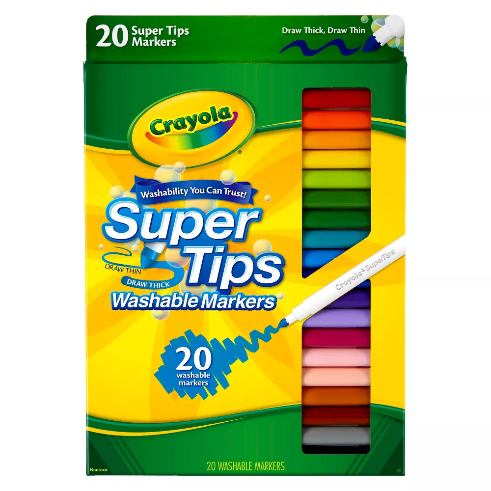Crayola Super Tips Washable Markers 20 Count  58-8106 thumbnail