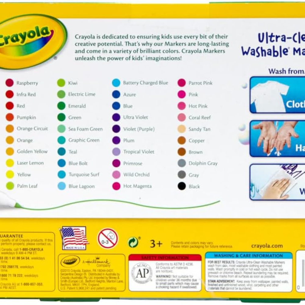 Crayola Ultra-Clean Fine Line Markers Art Tools 40 Colours Bright Washable Crafted with a fine point, these markers are perfect for precise coloring, allowing children to develop their artistic skills while bringing intricate designs to life. 58-7861 thumbnail